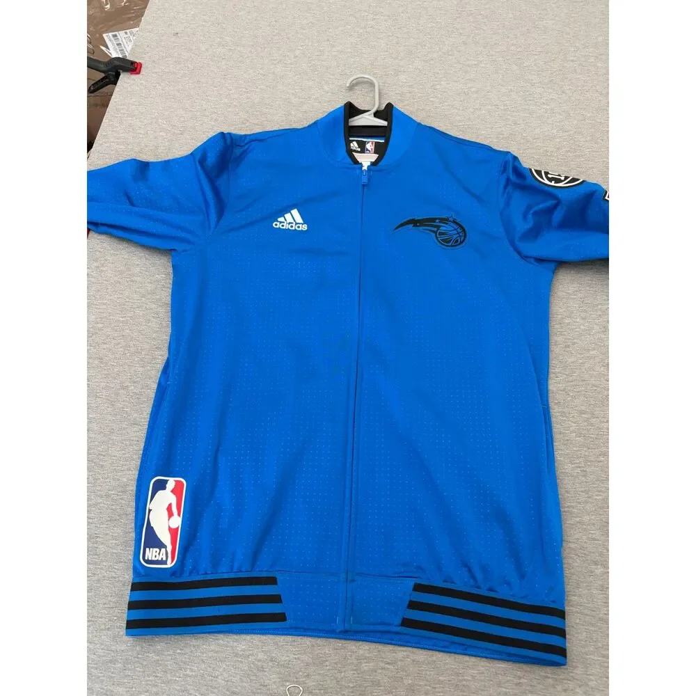 Adidas NBA Orlando Magic Track Jacket Mens Large Blue Conference Champs Patches